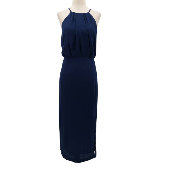 LULU'S SZ M Dreamy Date Night Navy Blue Sleeveless Midi Dress NEW b84 - Picture 2 of 9